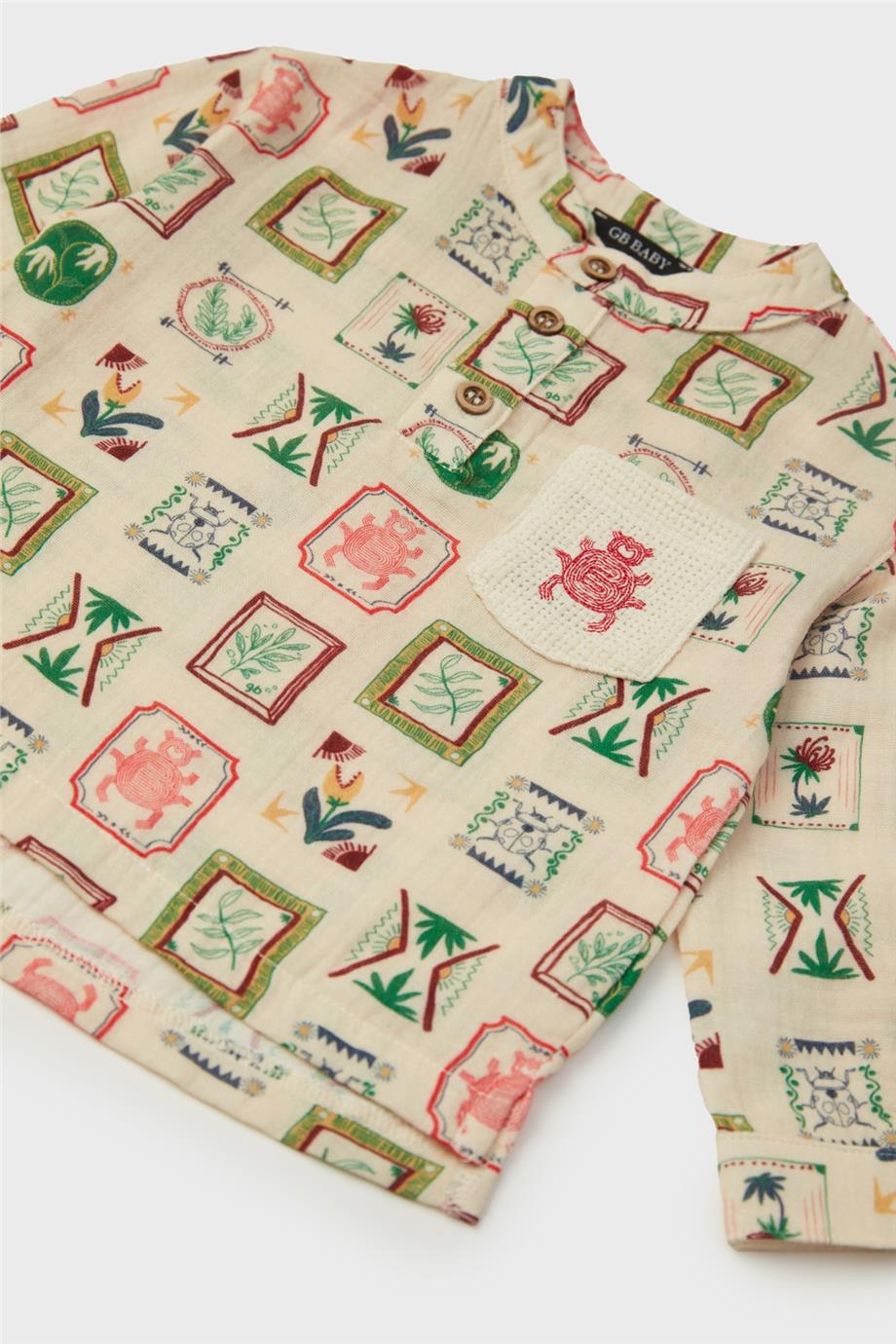 GB Baby Erkek Bebek Desenli Gömlek