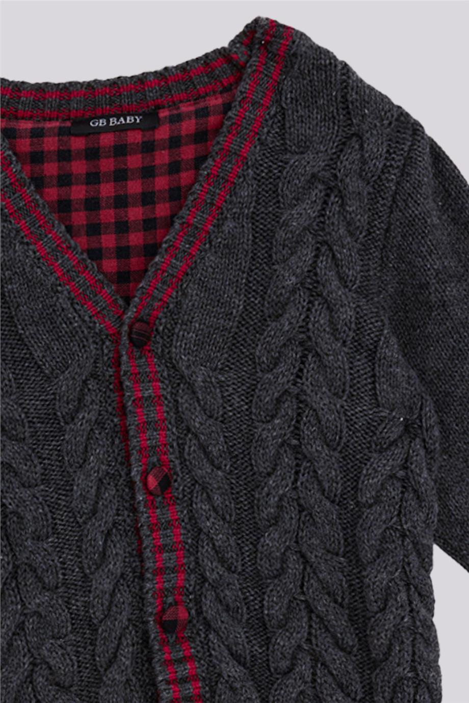 GB Baby Erkek Bebek Gri HırkaGB Baby Erkek Bebek Gri Hırka