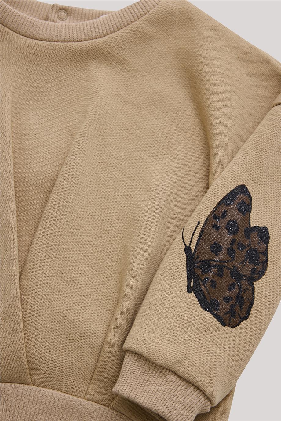 GB Baby Kız Bebek Bej Sweatshirt