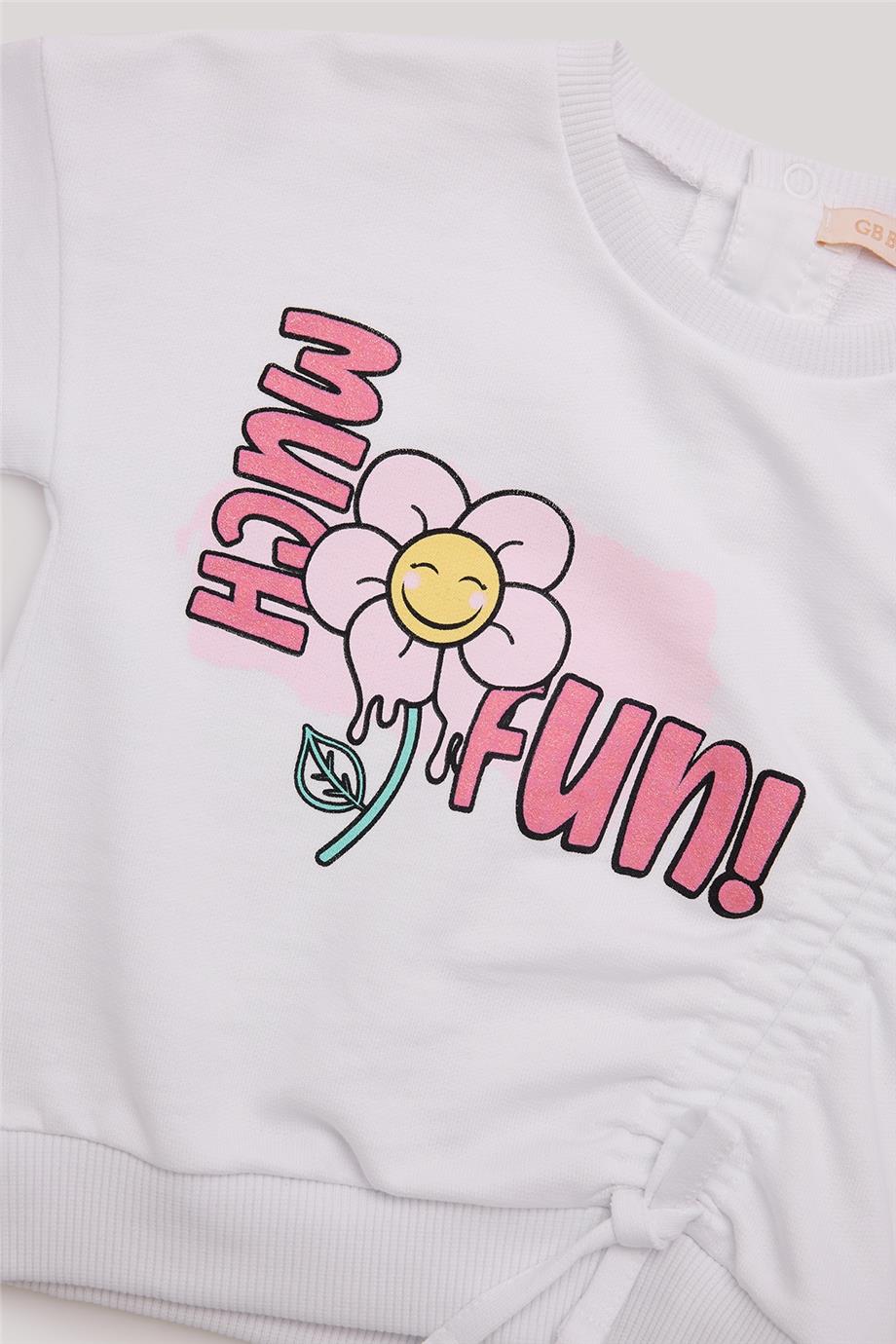 GB Baby Kız Bebek Beyaz Sweatshirt