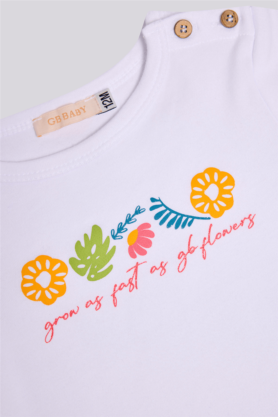 GB Baby Kız Bebek Beyaz T-ShirtGB Baby Kız Bebek Beyaz T-Shirt