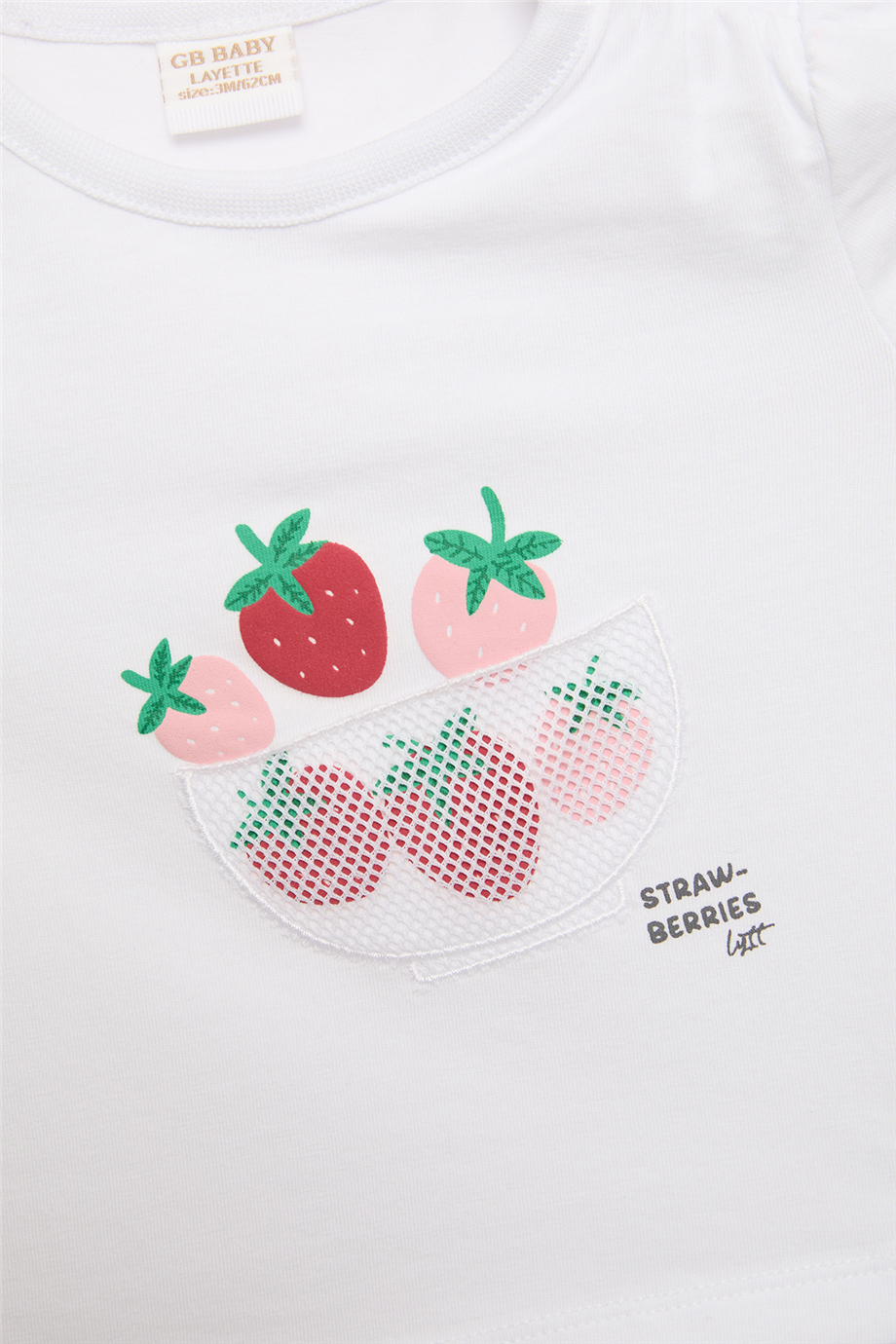 GB Baby Baby Girl White TshirtGB Baby Baby Girl White Tshirt