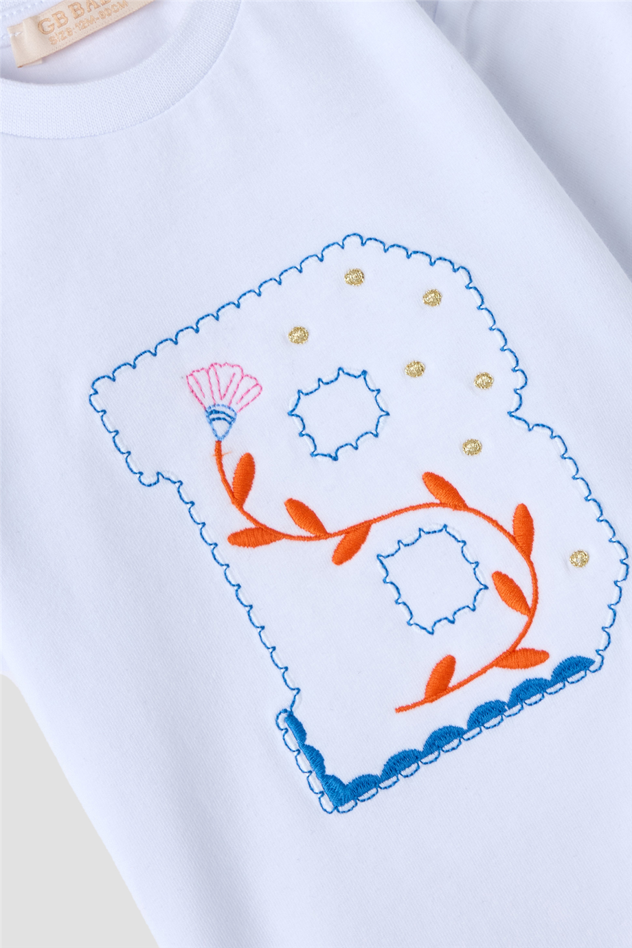 GB Baby Baby Girl White TshirtGB Baby Baby Girl White Tshirt
