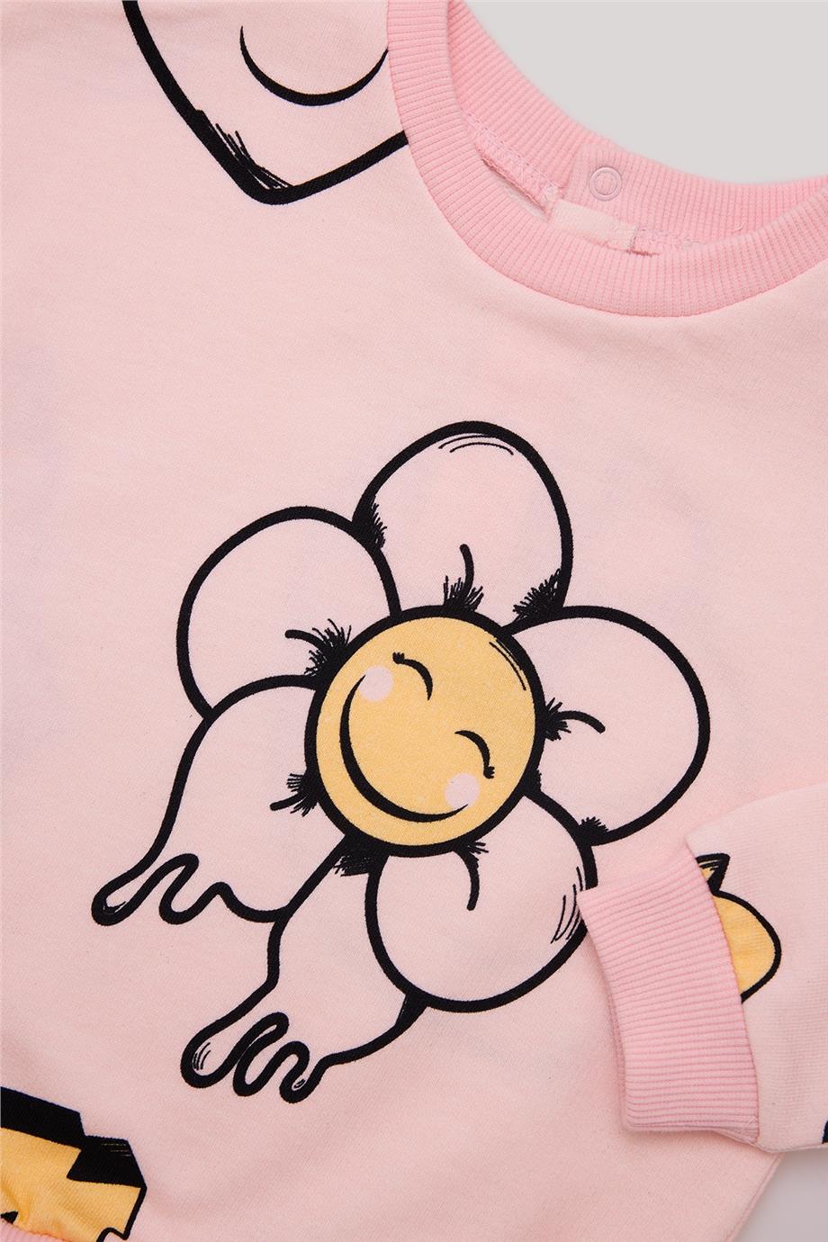 GB Baby Kız Bebek Desenli Sweatshirt