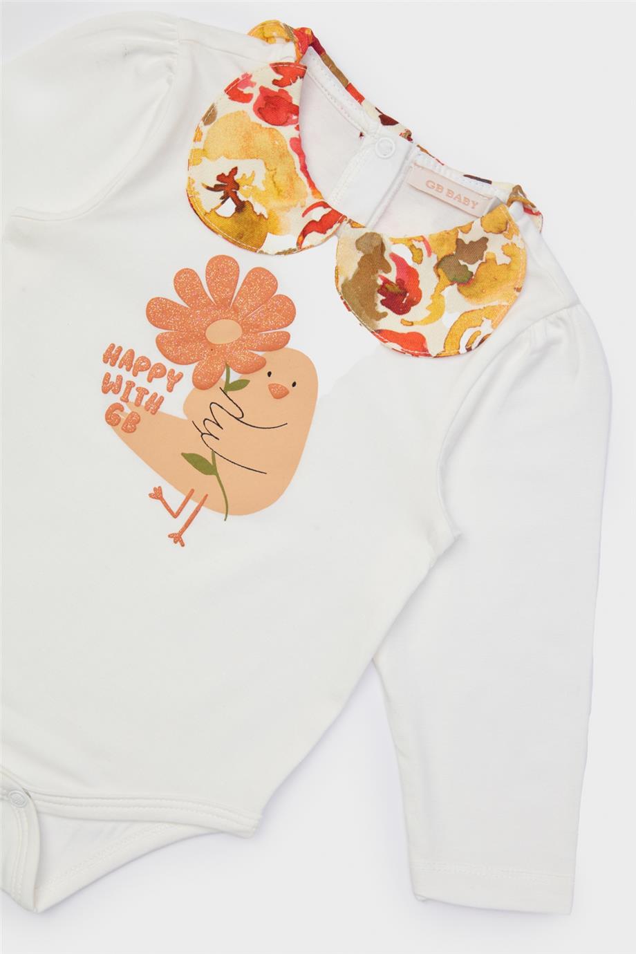 GB Baby Kız Bebek Ekru Body