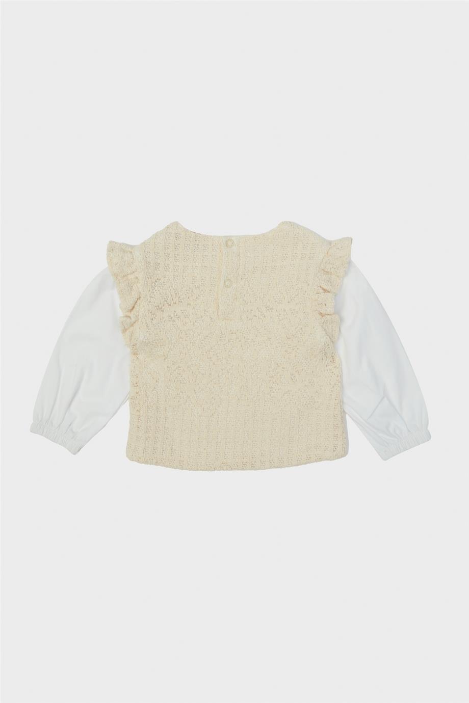 GB Baby Kız Bebek Ekru Sweatshirt