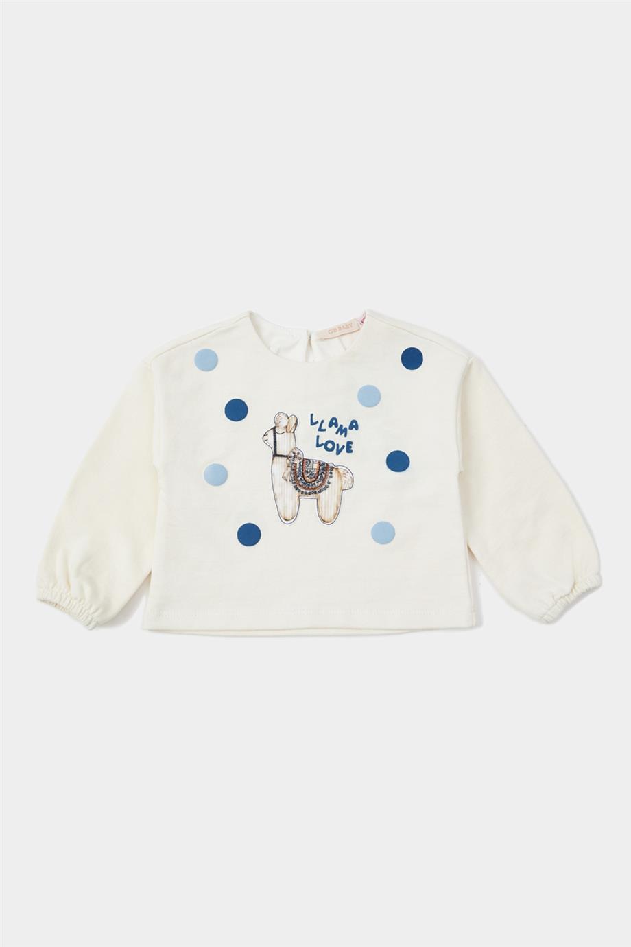 GB Baby Kız Bebek Ekru Sweatshirt