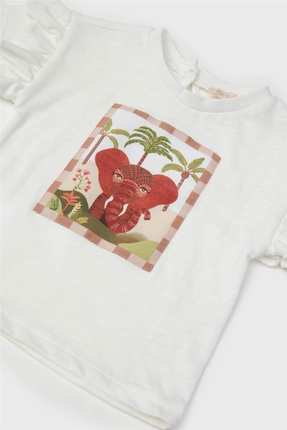 GB Baby Kız Bebek Ekru T-Shirt