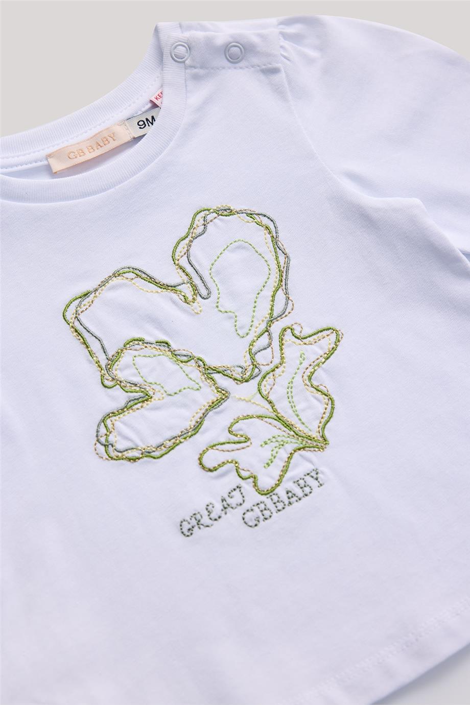 GB Baby Kız Bebek Ekru T-Shirt