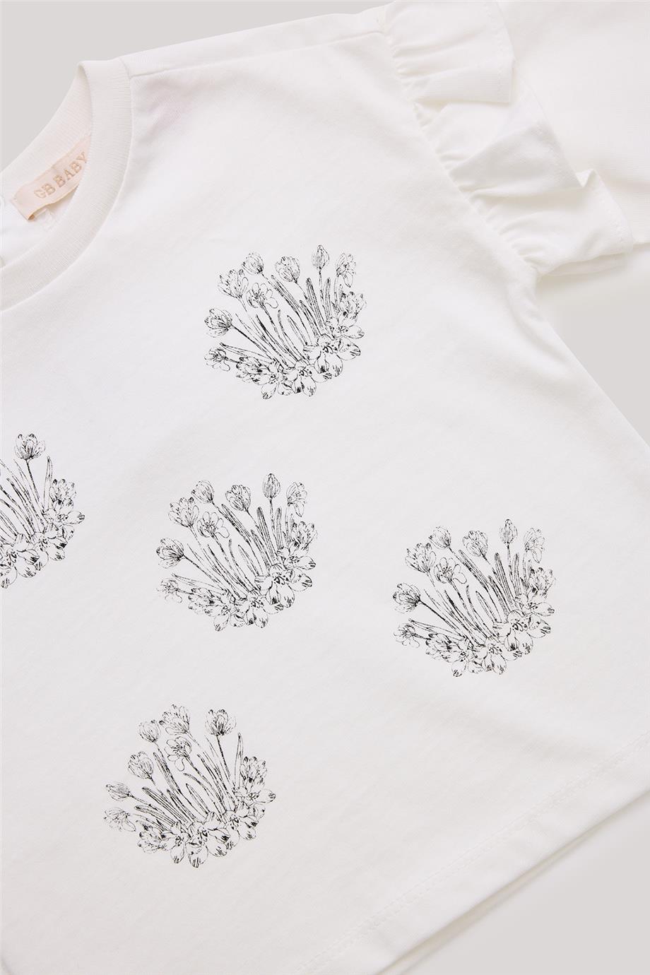 GB Baby Kız Bebek Ekru T-Shirt