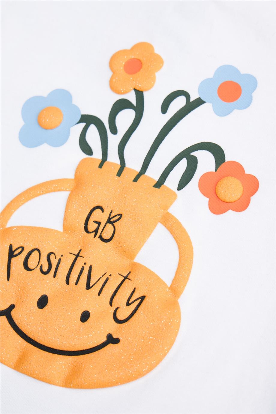 GB Baby Kız Bebek Kırık Beyaz Tshirt