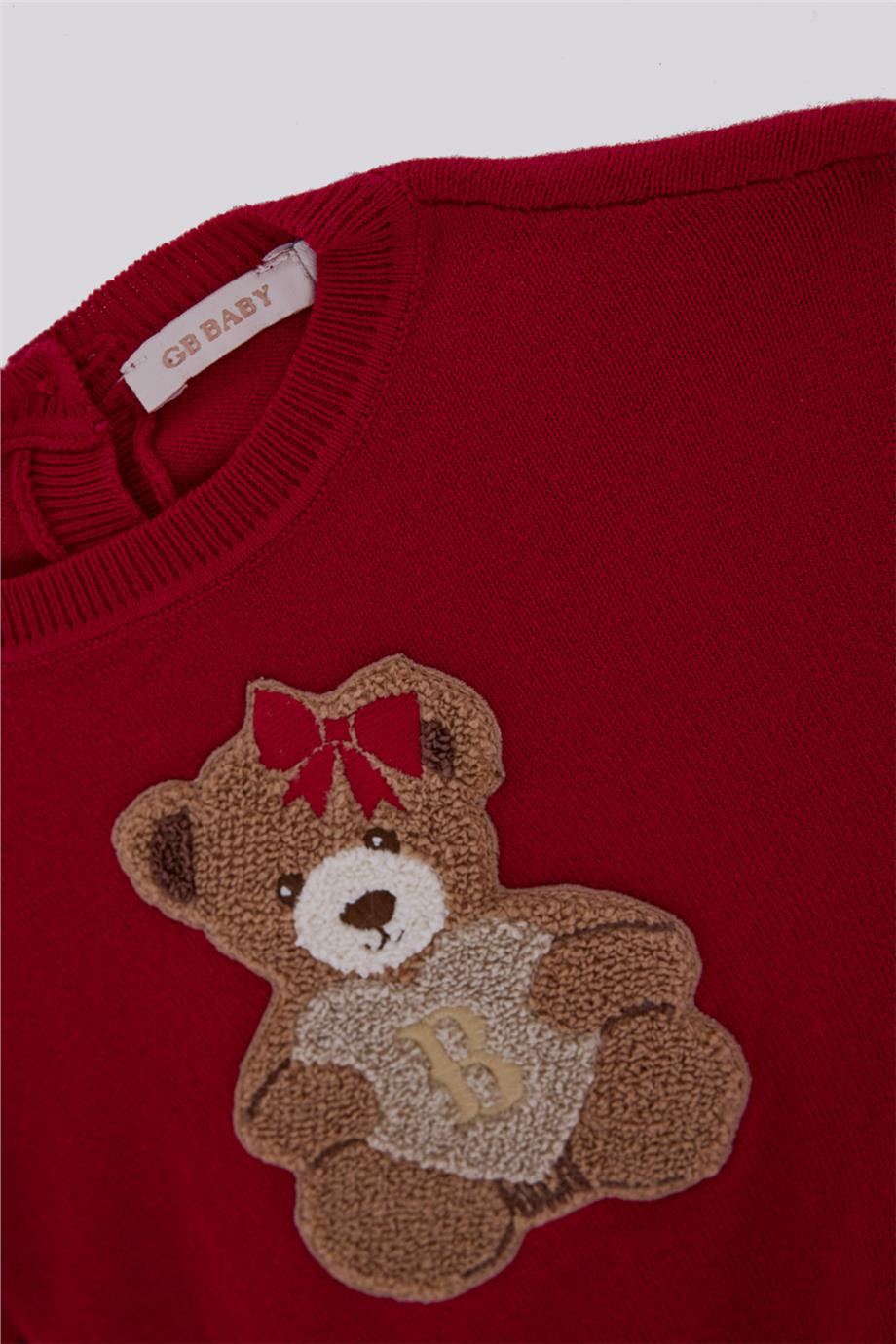 GB Baby Kız Bebek Kırmızı KazakGB Baby Kız Bebek Kırmızı Kazak