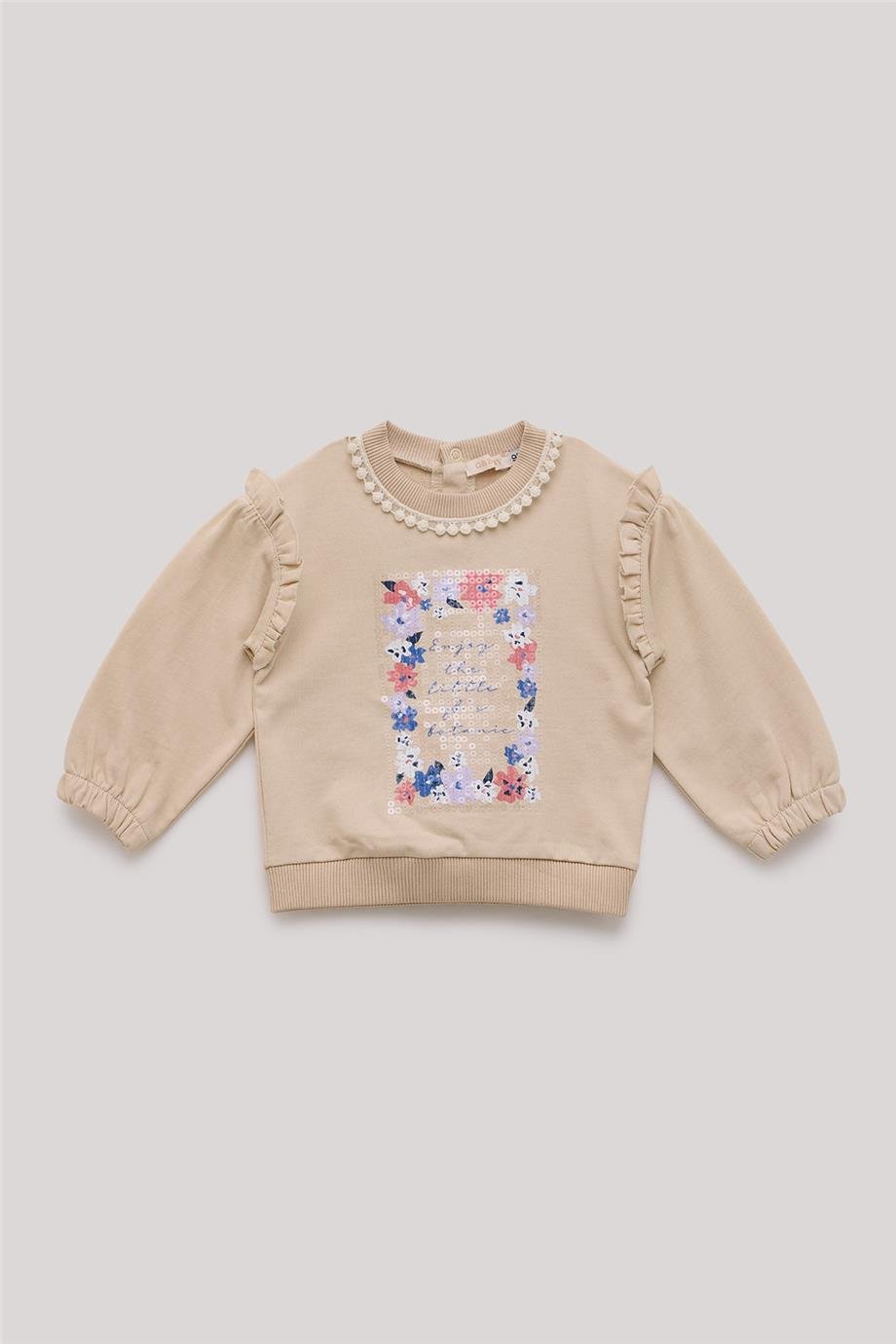 GB Baby Kız Bebek Somon Sweatshirt