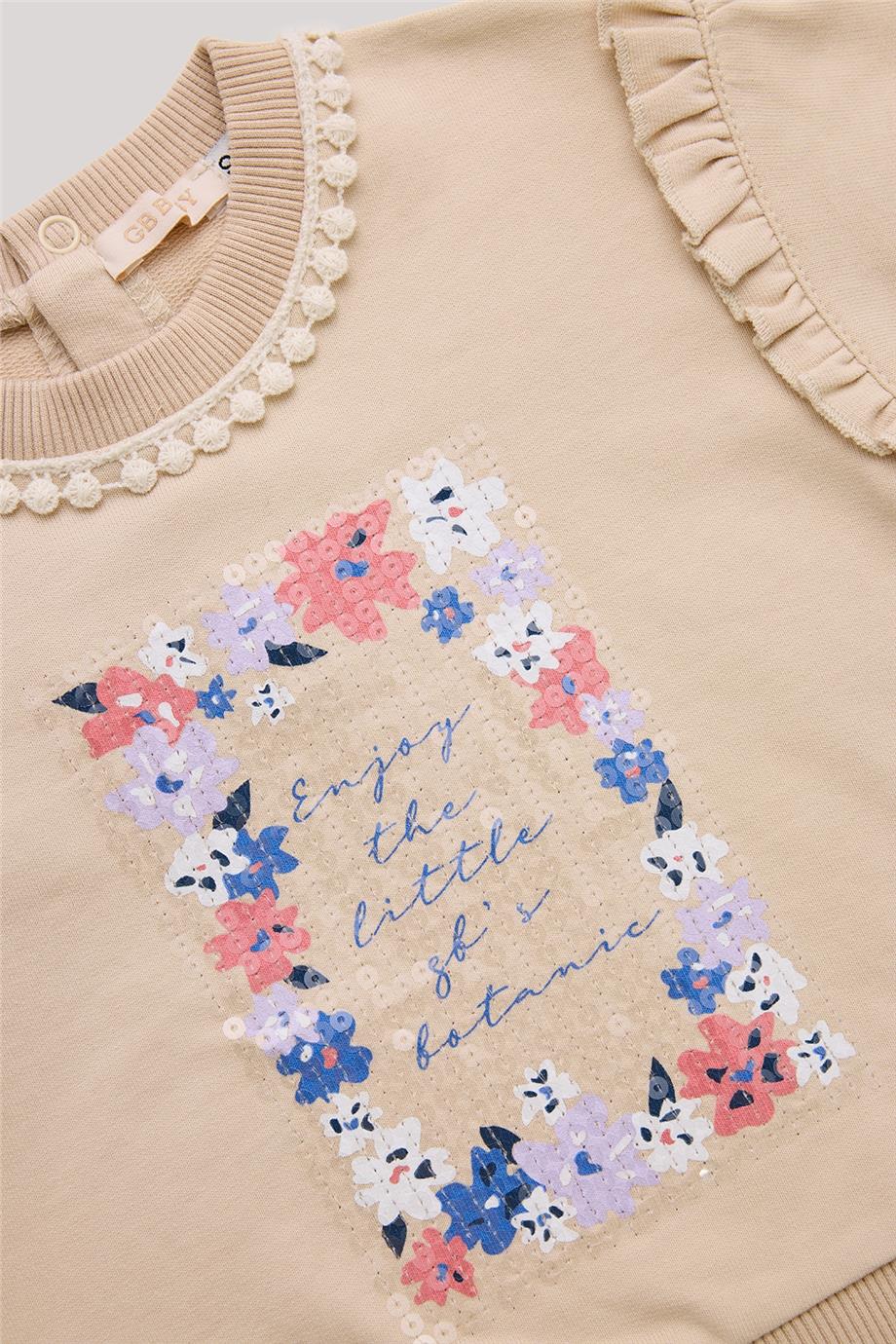 GB Baby Kız Bebek Somon Sweatshirt