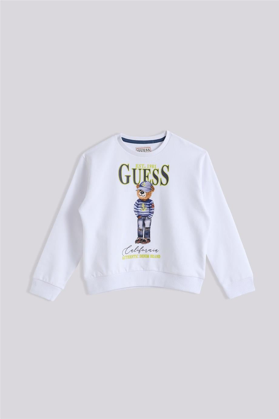 Guess Erkek Çocuk Beyaz SweatshirtGuess Erkek Çocuk Beyaz Sweatshirt