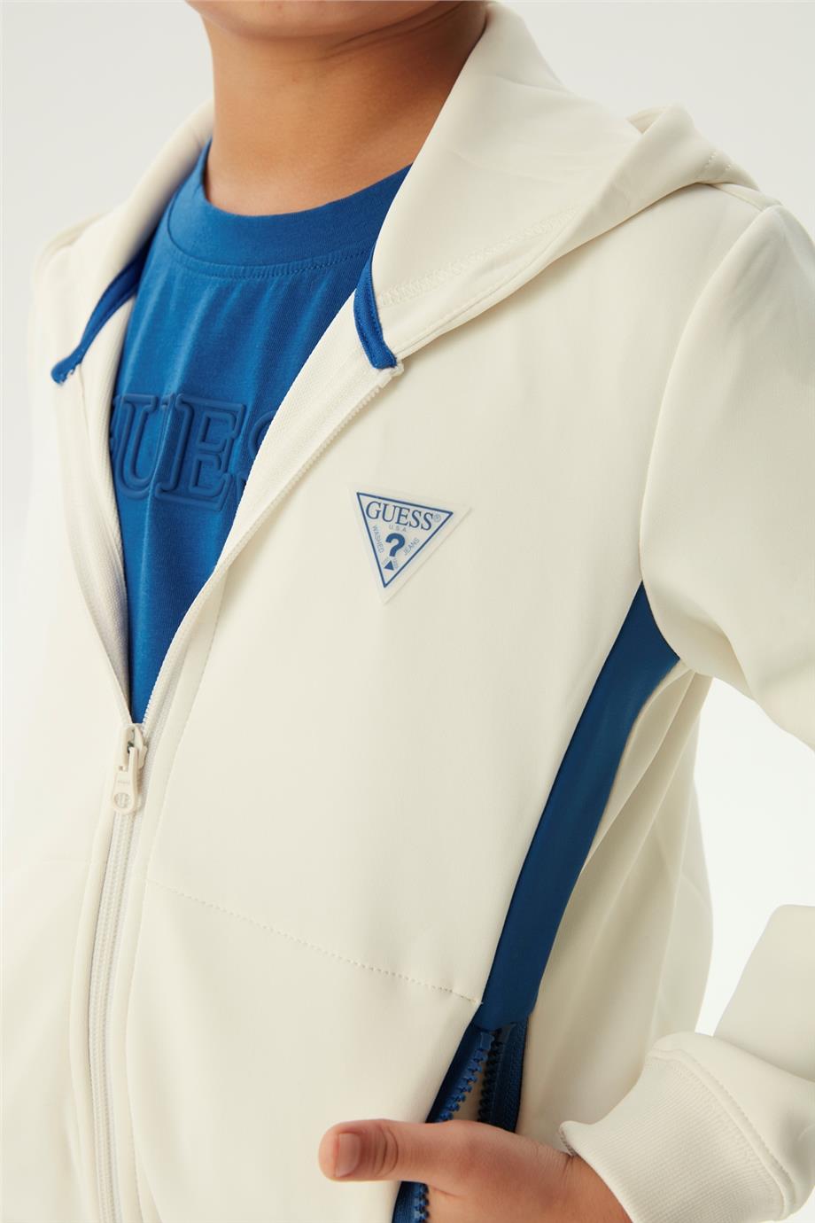 Guess Erkek Çocuk Kırık Beyaz Eşofman Üstü
