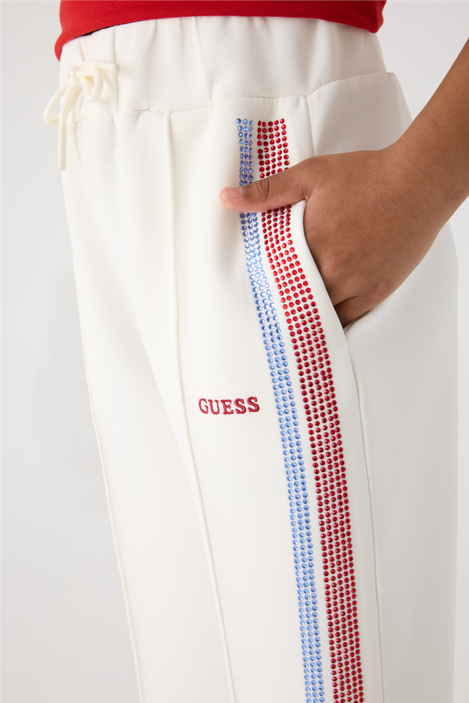 Guess Kız Çocuk Beyaz Eşofman AltıGuess Kız Çocuk Beyaz Eşofman Altı