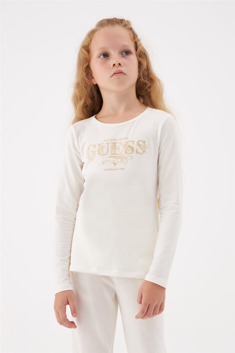 Guess Kız Çocuk Beyaz Tshirt