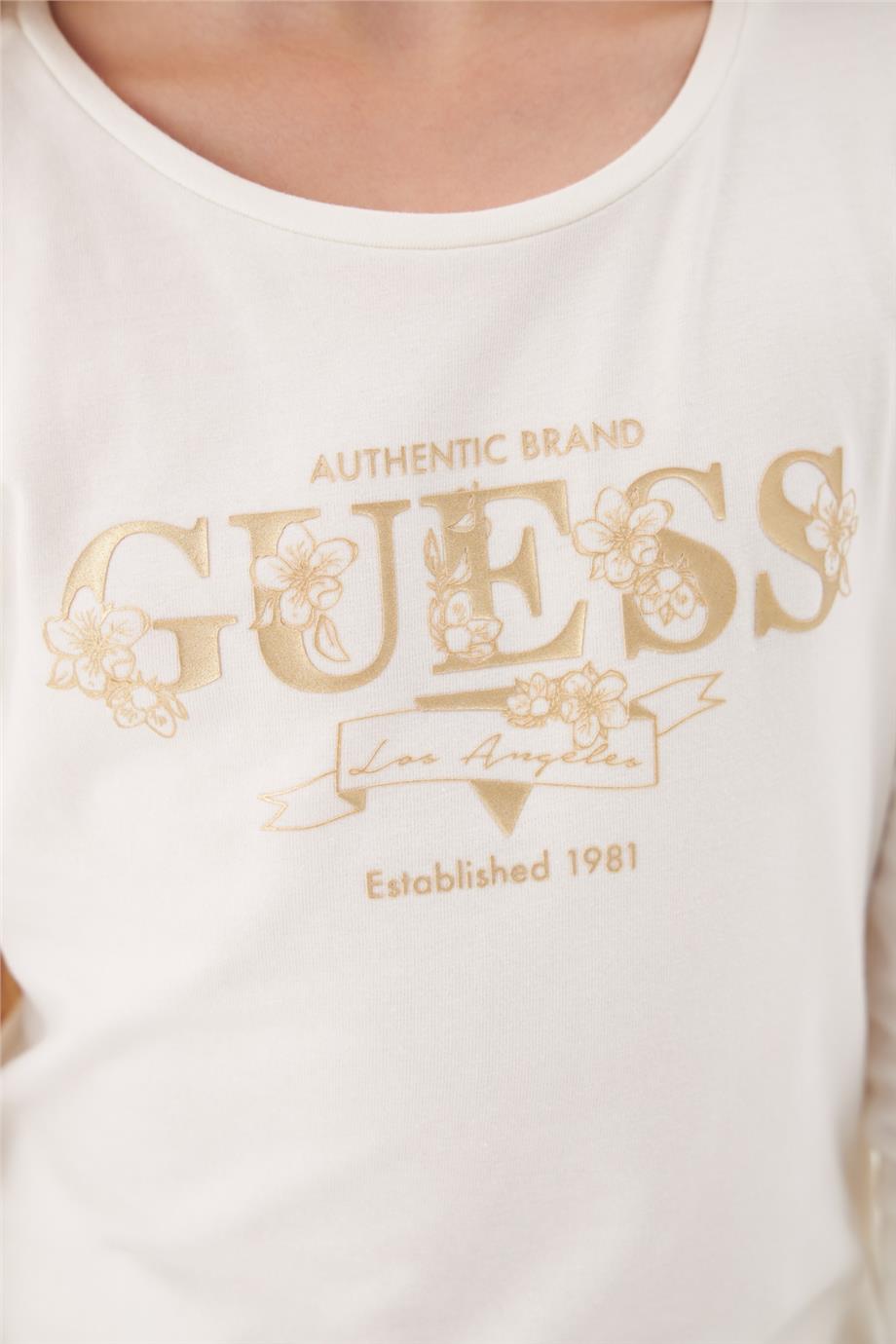 Guess Kız Çocuk Beyaz Tshirt