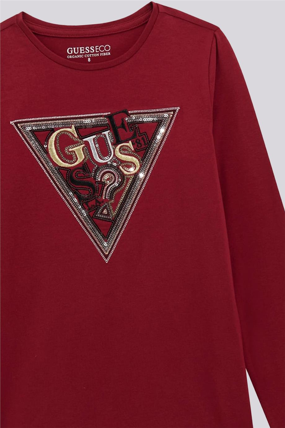 Guess Kız Çocuk Bordo TshirtGuess Kız Çocuk Bordo Tshirt