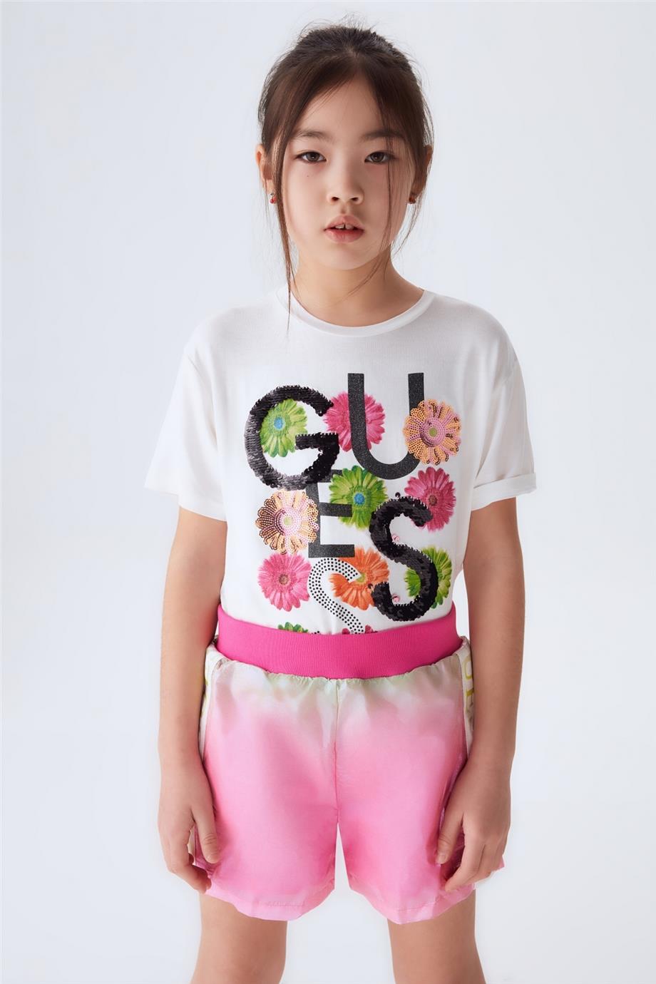 Guess Kız Çocuk Desenli Şort