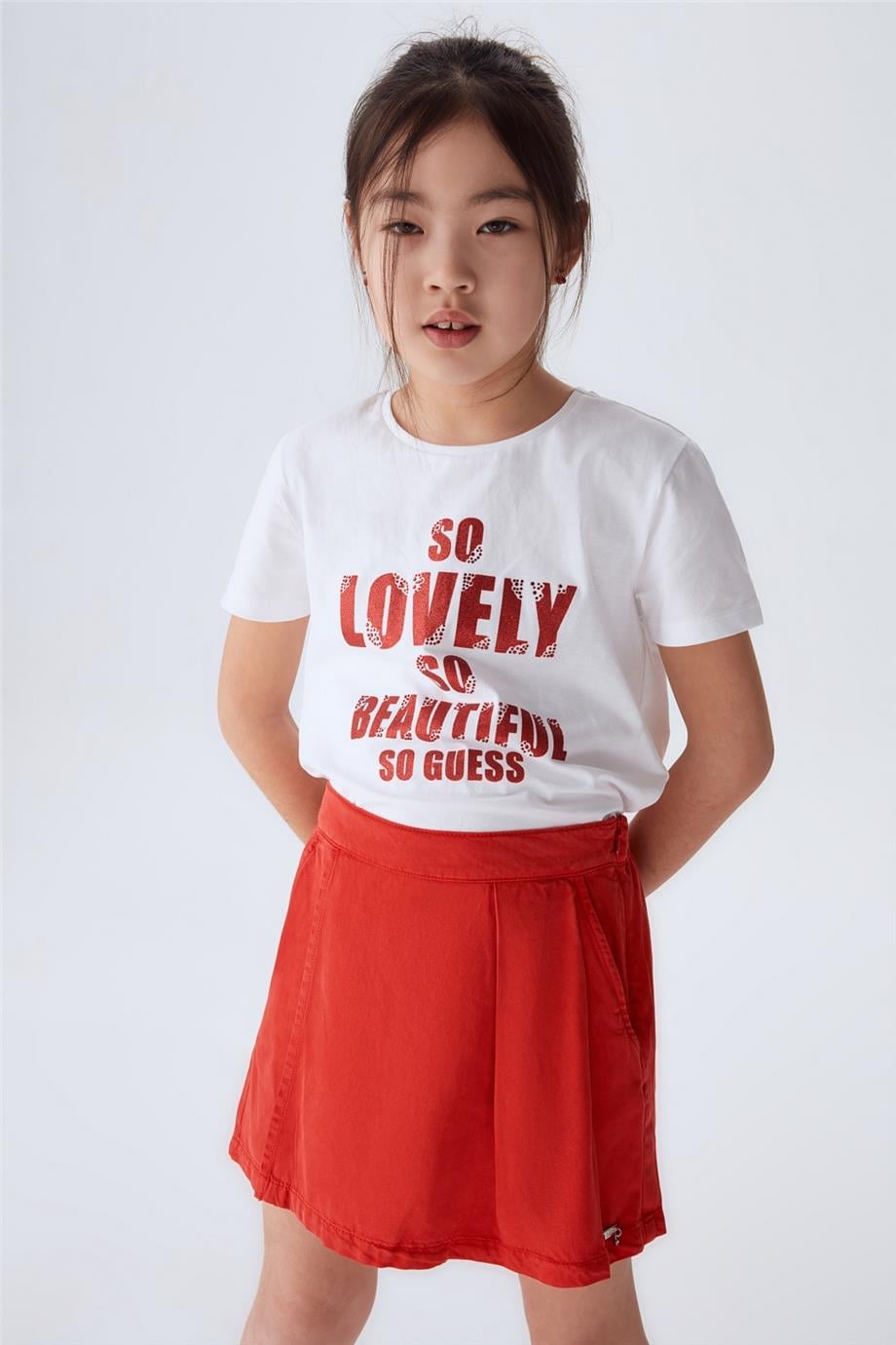 Guess Kız Çocuk Kırmızı Şort