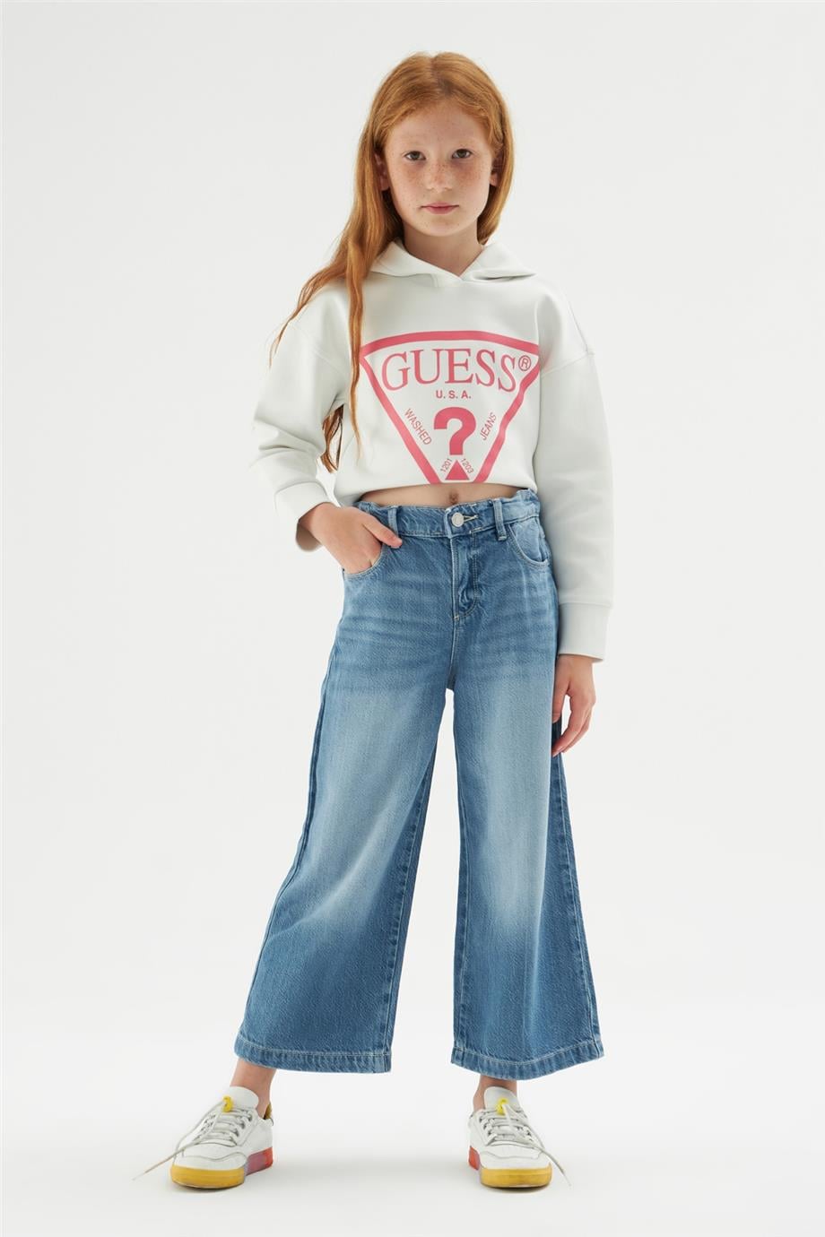 Guess Kız Çocuk Mavi Jean Pantolon