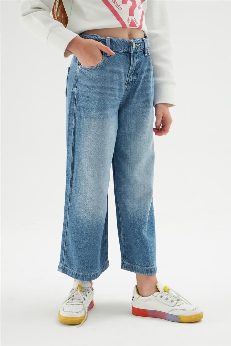 Guess Kız Çocuk Mavi Jean Pantolon