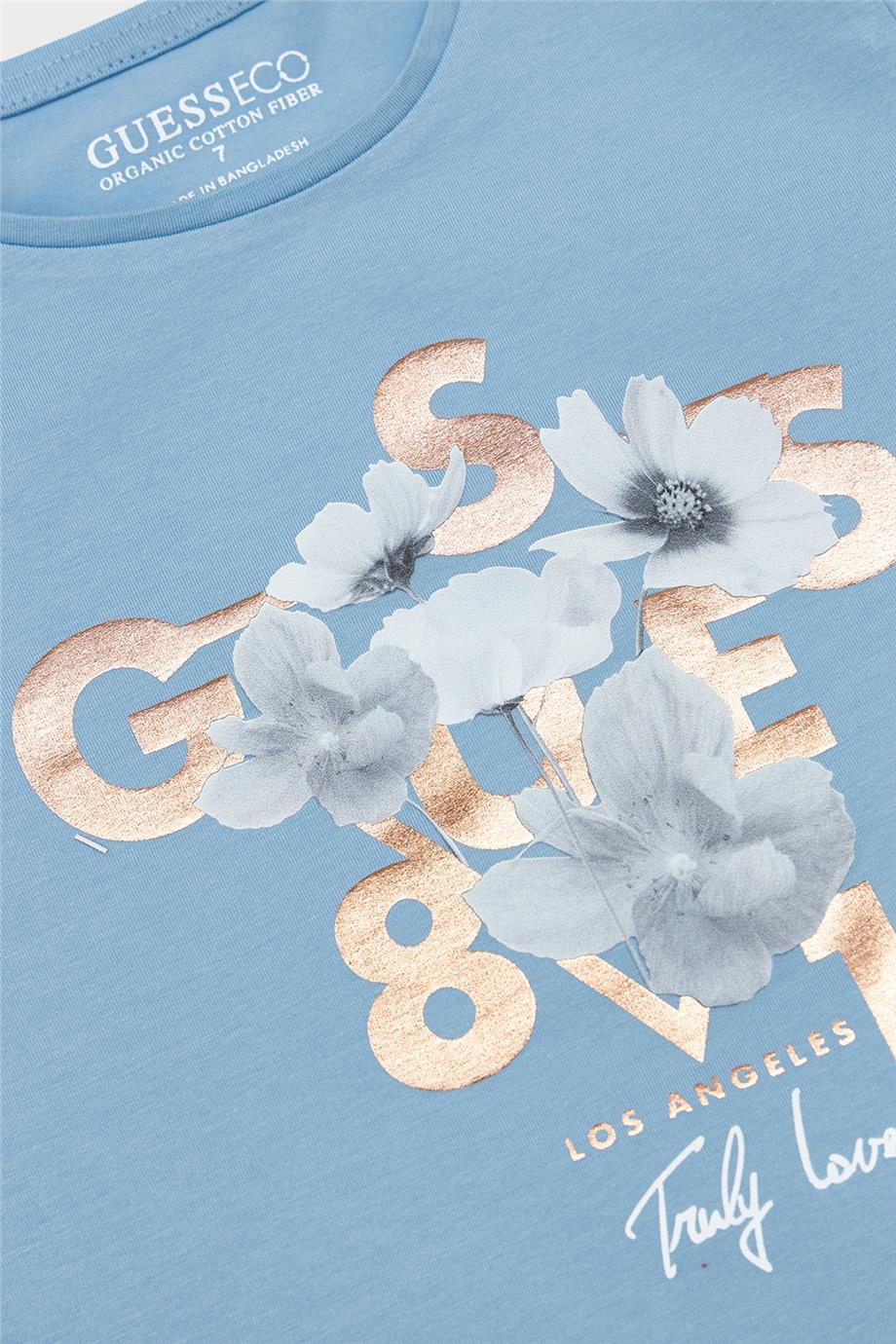 Guess Kız Çocuk Mavi Tshirt