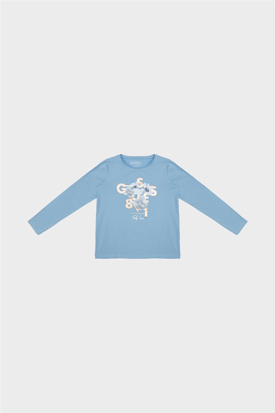 Guess Kız Çocuk Mavi Tshirt