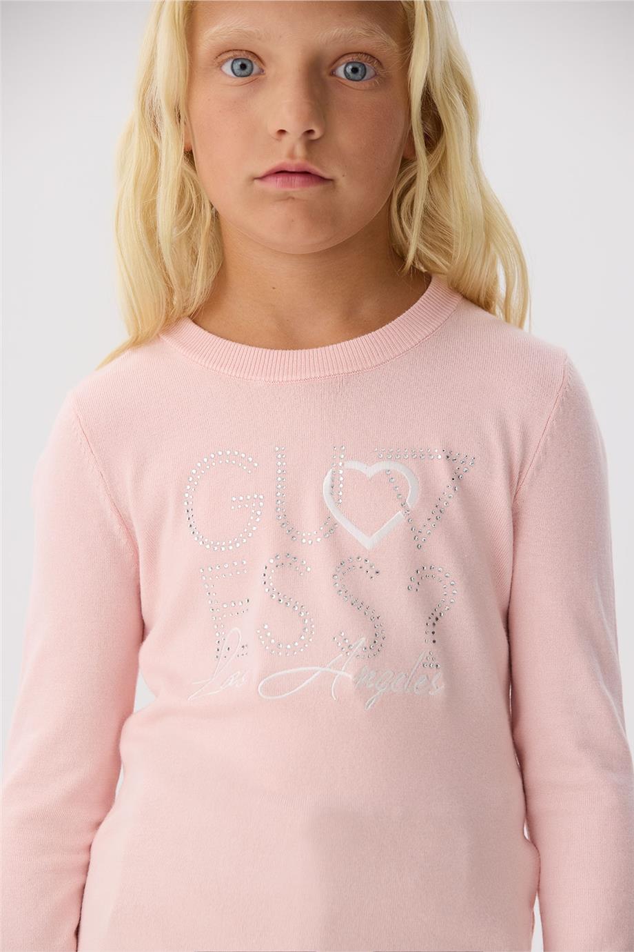 Guess Kız Çocuk Pembe Sweatshirt