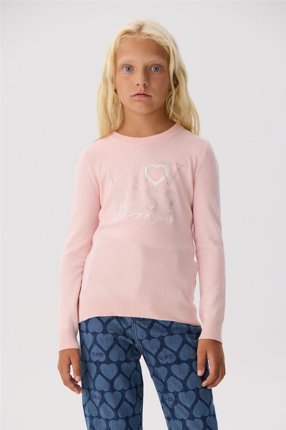 Guess Kız Çocuk Pembe Sweatshirt