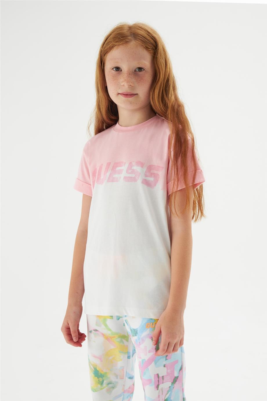Guess Kız Çocuk Pembe Tshirt