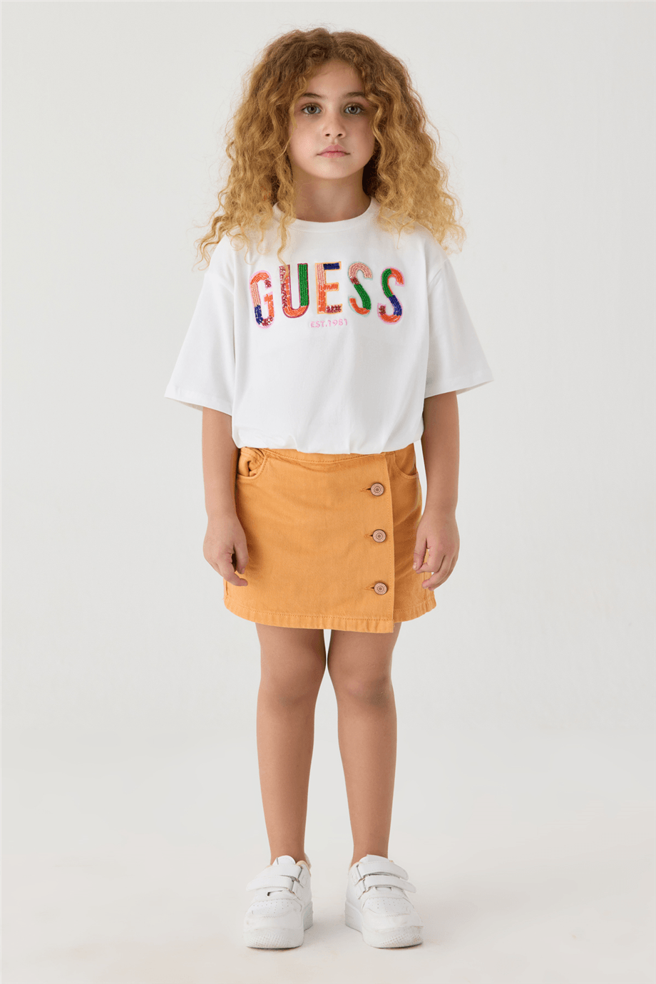 Guess Girl Orange Shorts Skirt Guess Girl Orange Shorts Skirt 