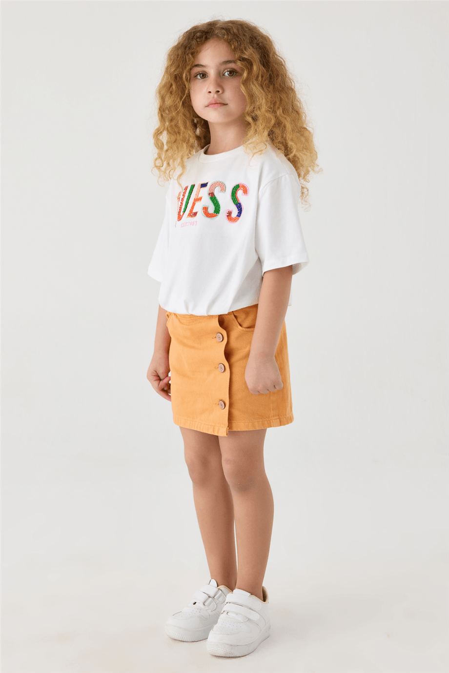 Guess Girl Orange Shorts Skirt Guess Girl Orange Shorts Skirt 