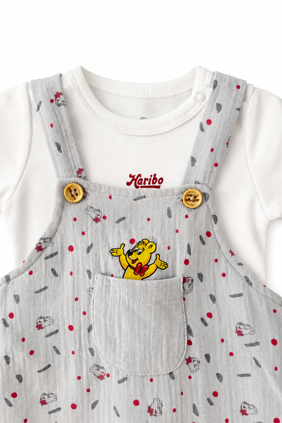 Haribo Boy Grey Bib and Brace Overall Haribo Boy Grey Bib and Brace Overall 