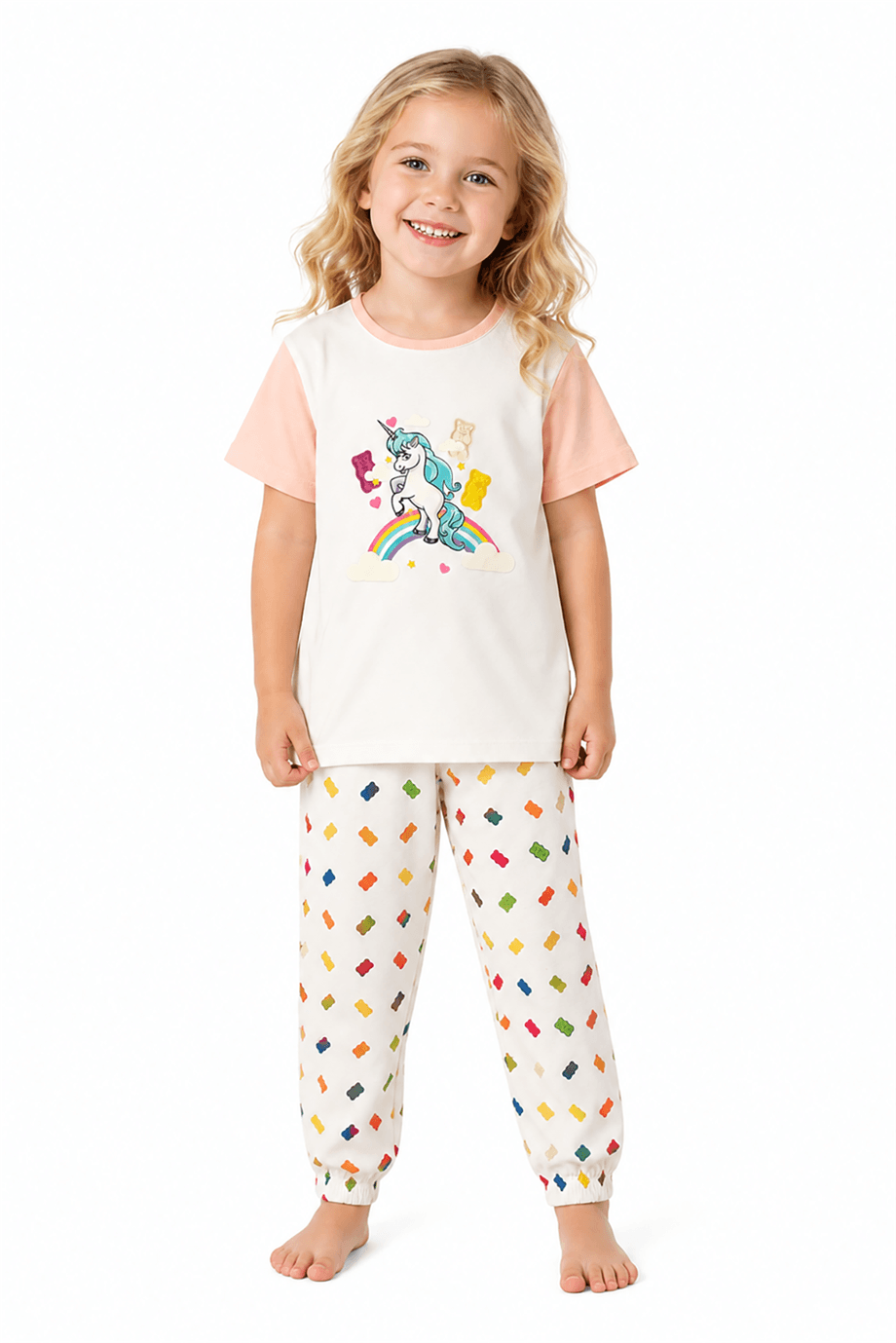 Haribo Kız Çocuk Pudra Pijama TakımHaribo Kız Çocuk Pudra Pijama Takım