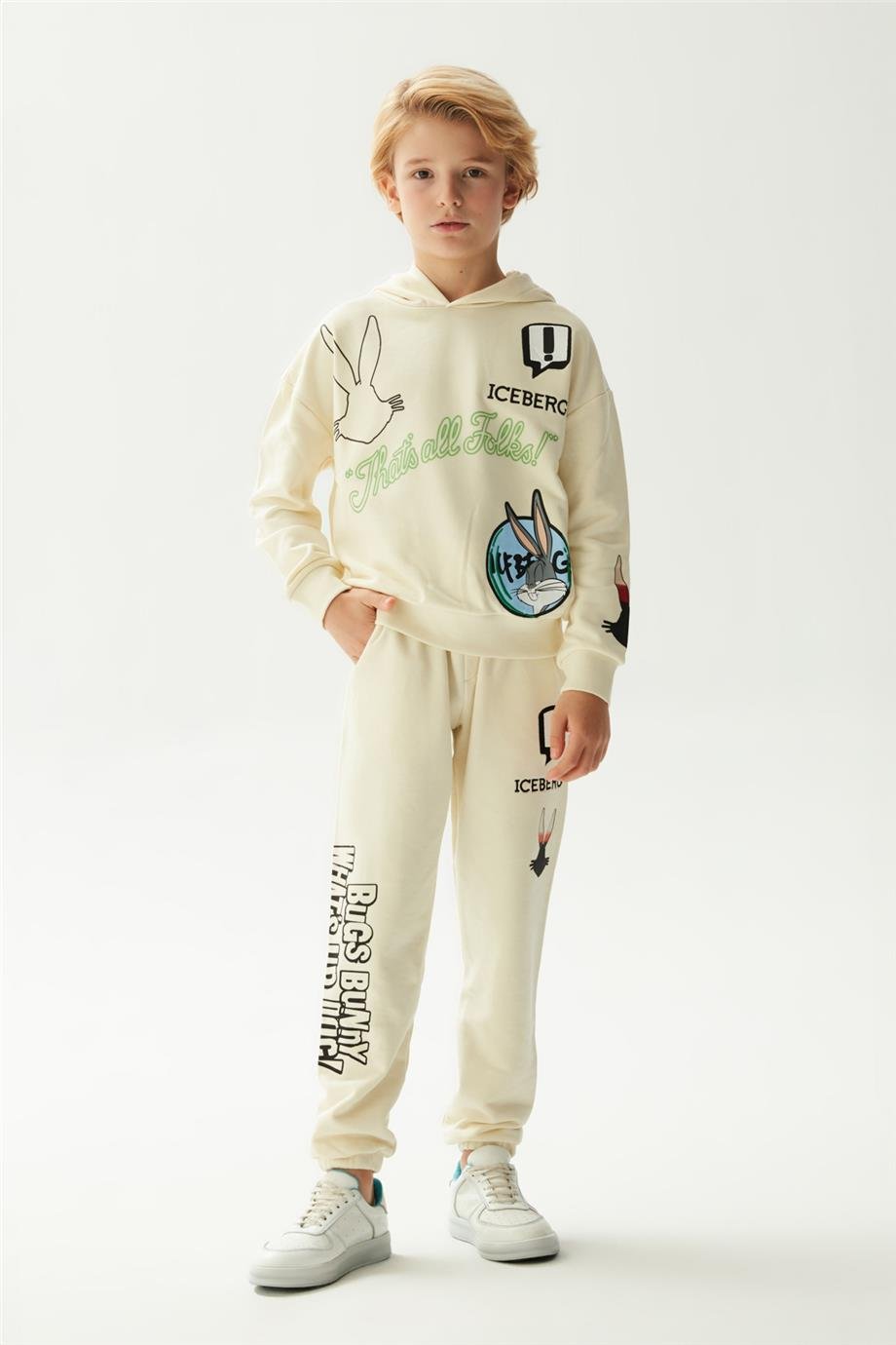 Iceberg Erkek Çocuk Kırık Beyaz Sweatshirt