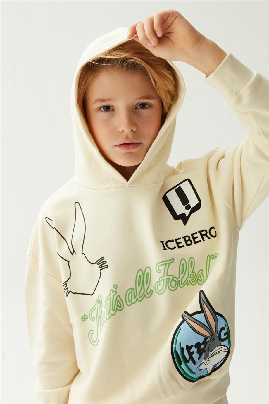 Iceberg Erkek Çocuk Kırık Beyaz Sweatshirt