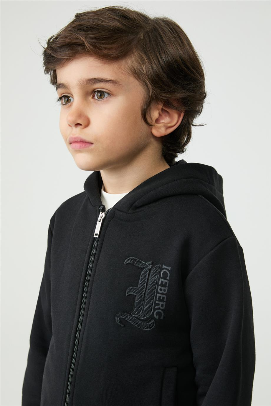 Iceberg Boy Black Tracksuit TopIceberg Boy Black Tracksuit Top