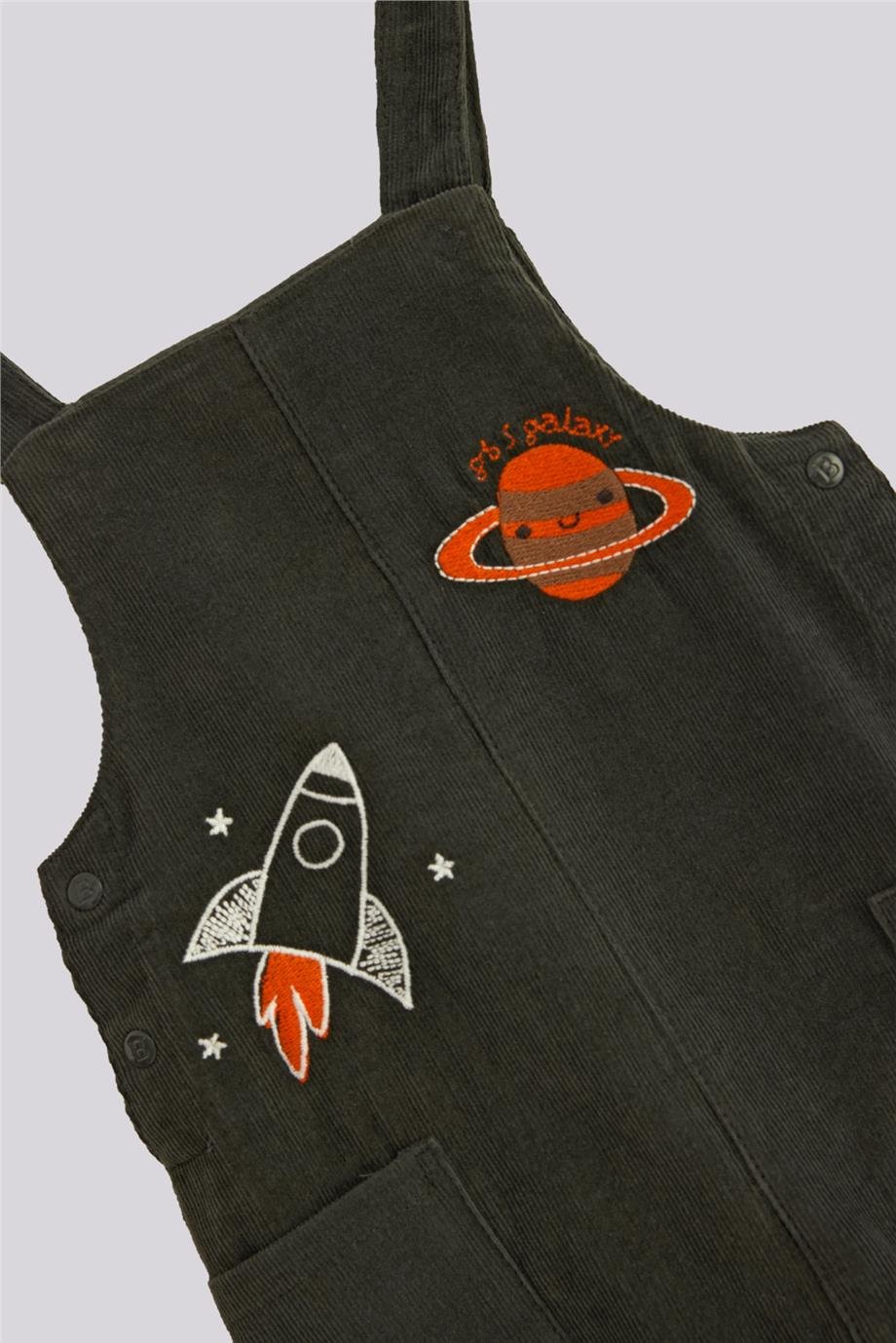 Layette Baby Boy Anthracite Bib and Brace OverallLayette Baby Boy Anthracite Bib and Brace Overall