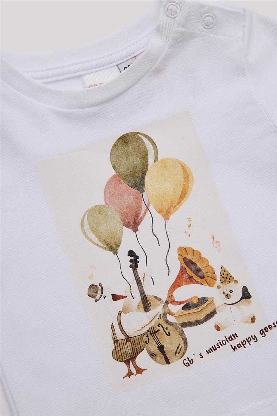 Layette Erkek Bebek Ekru T-Shirt