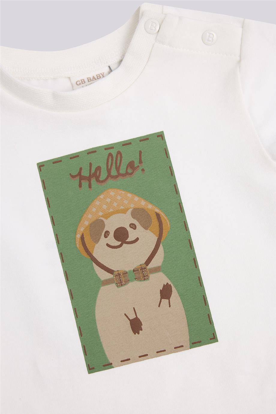 Layette Baby Boy Ecru Tshirt Layette Baby Boy Ecru Tshirt 