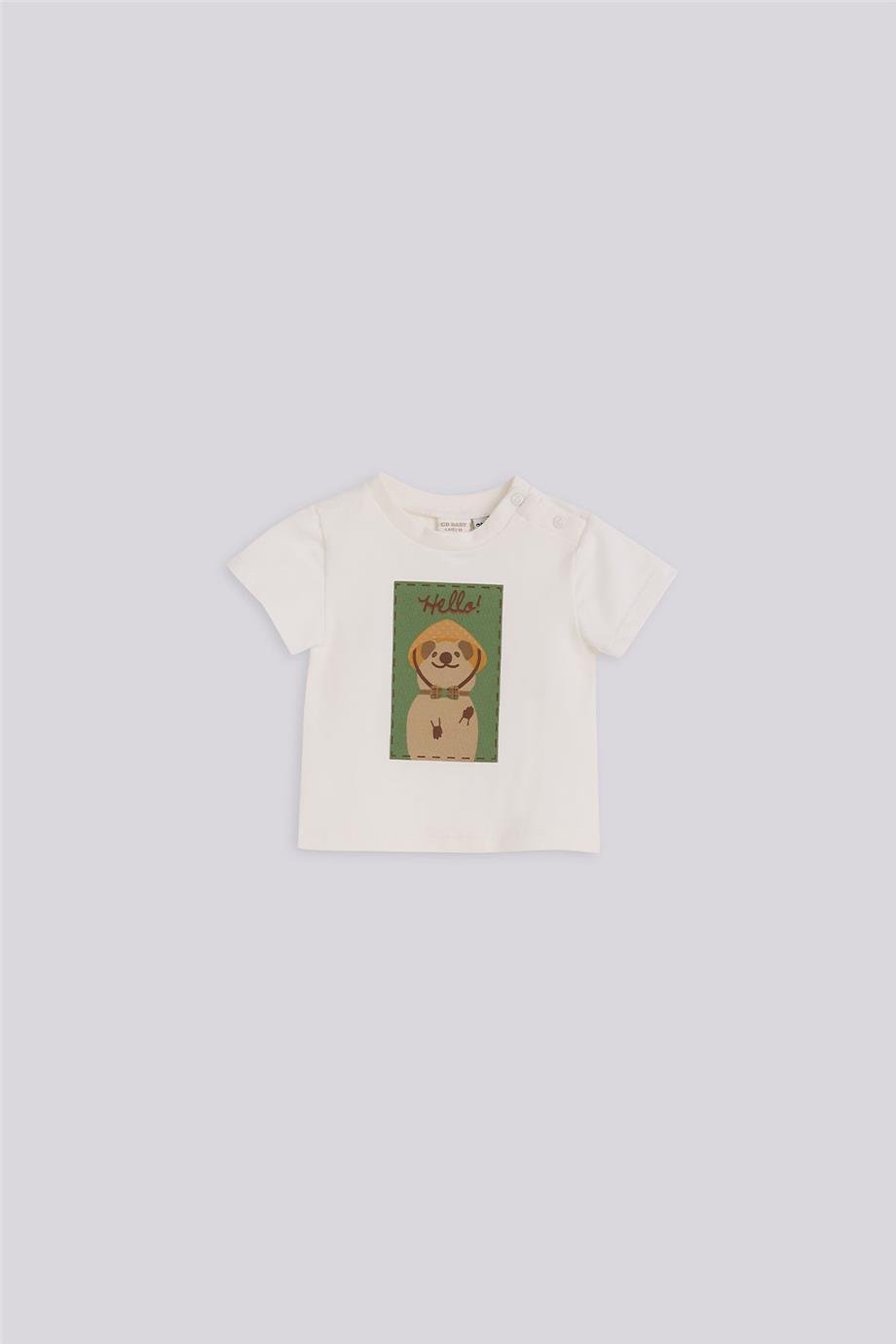 Layette Baby Boy Ecru Tshirt Layette Baby Boy Ecru Tshirt 