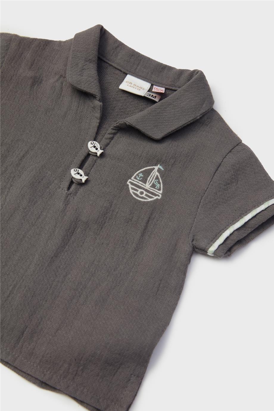 Layette Erkek Bebek Gri T-Shirt