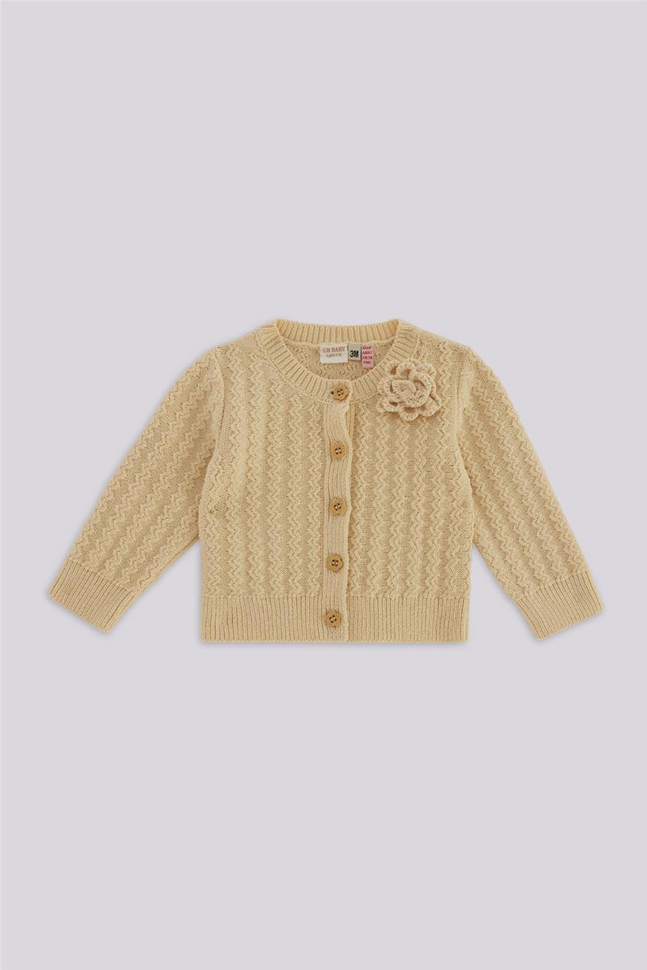 Layette Baby Girl Beige CardiganLayette Baby Girl Beige Cardigan