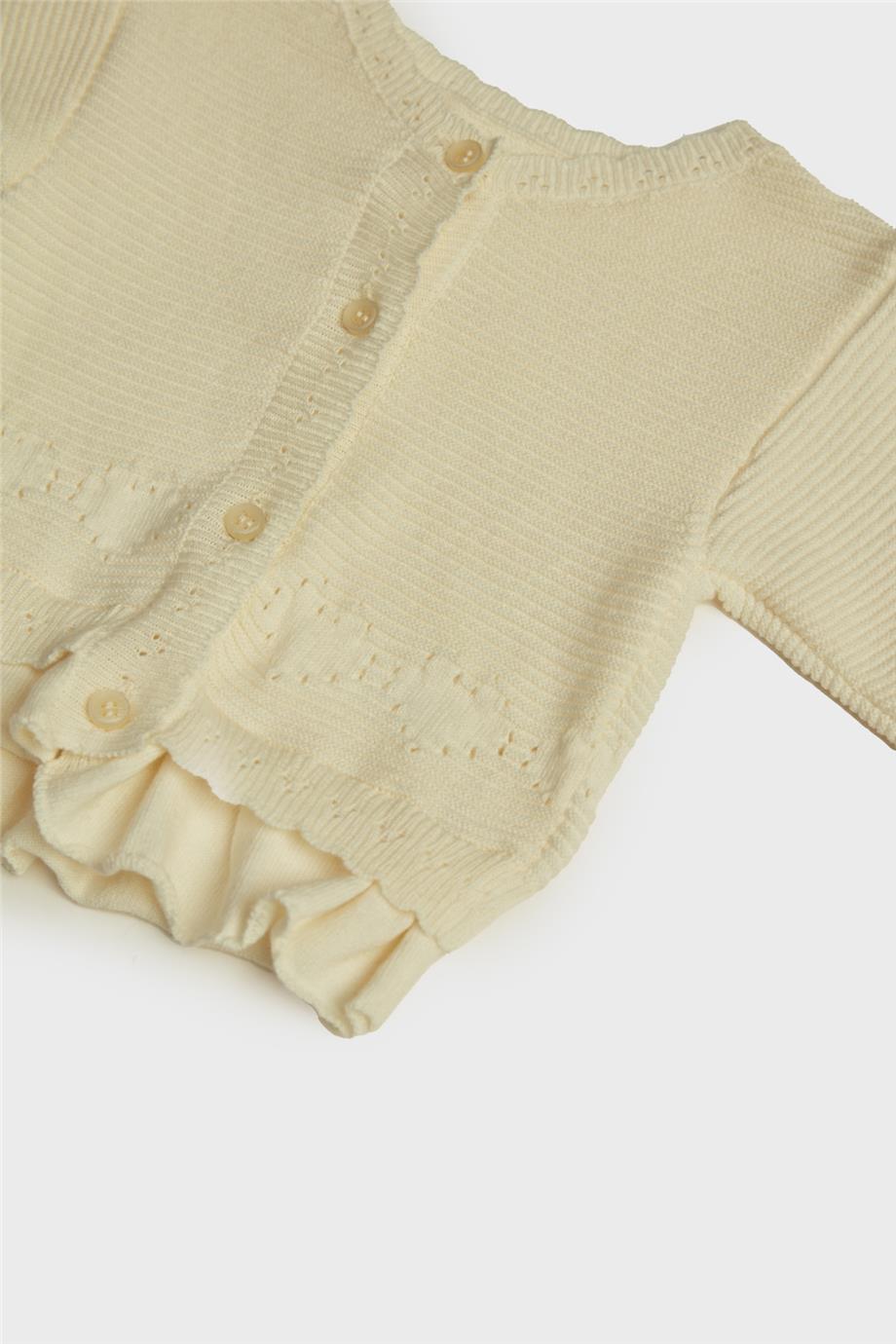 Layette Kız Bebek Beyaz Hırka