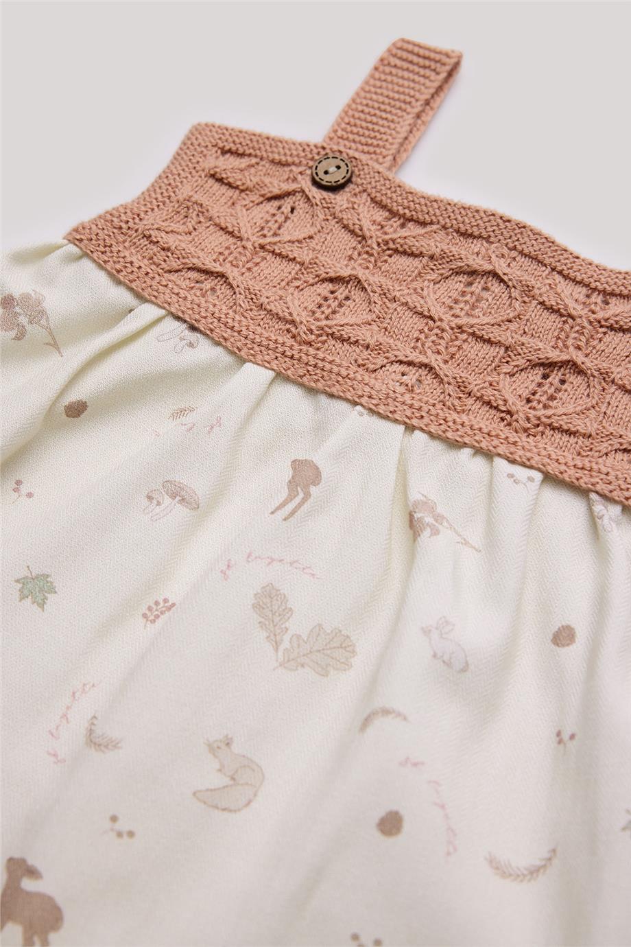 Layette Kız Bebek Desenli Elbise