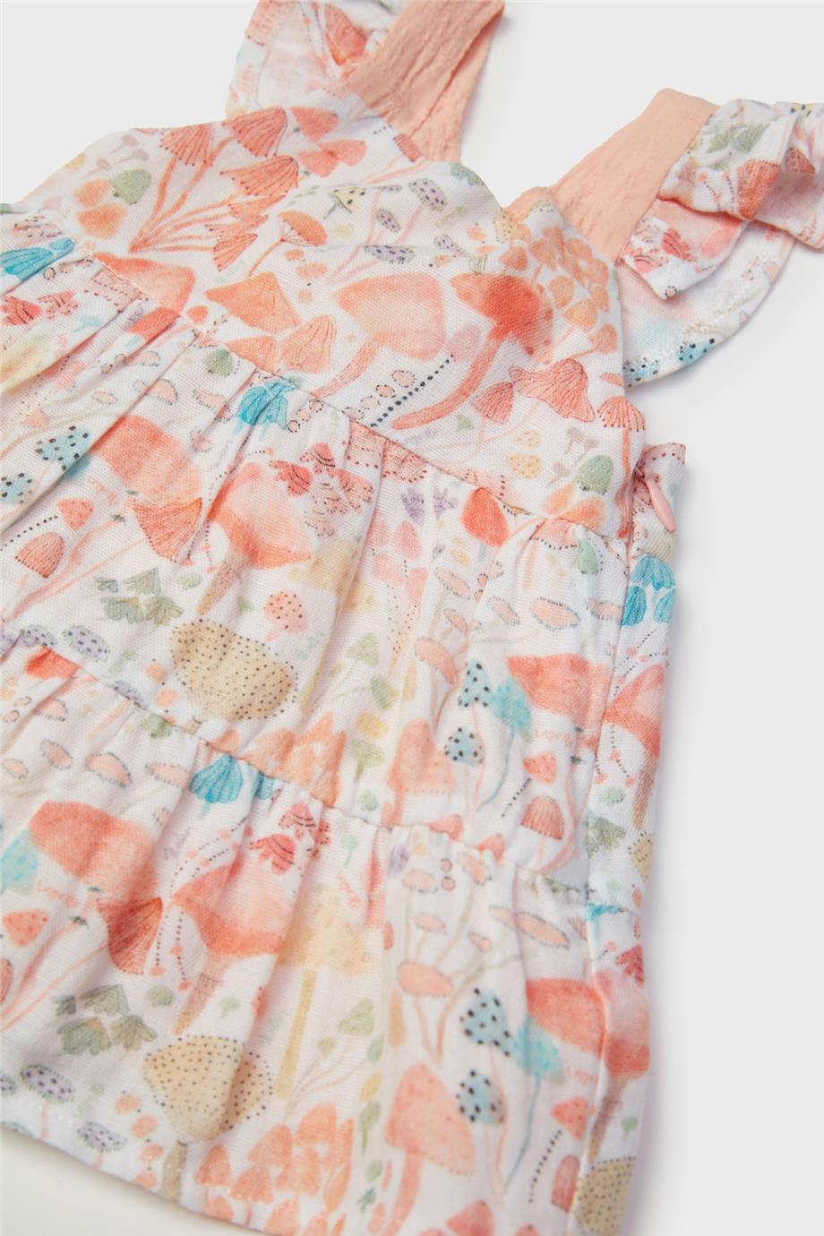 Layette Kız Bebek Desenli Elbise