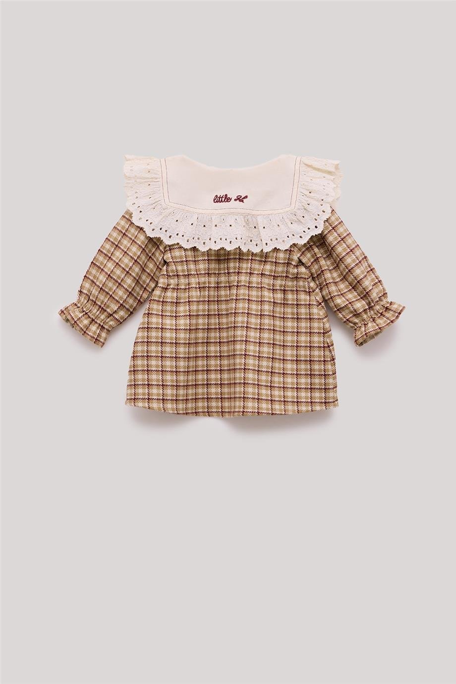 Layette Kız Bebek Ekose Elbise